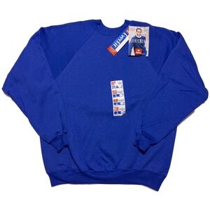Vintage HANES 1996 1990s Sweatshirt EverFit Blank Blue Men's Large L ~ New